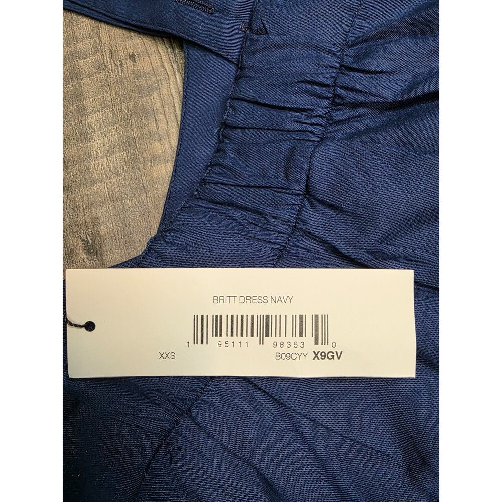 The Drop Britt Dress Navy Blue Tencel Lyocell Tiered Size XXS NWT - Picture 6 of 9